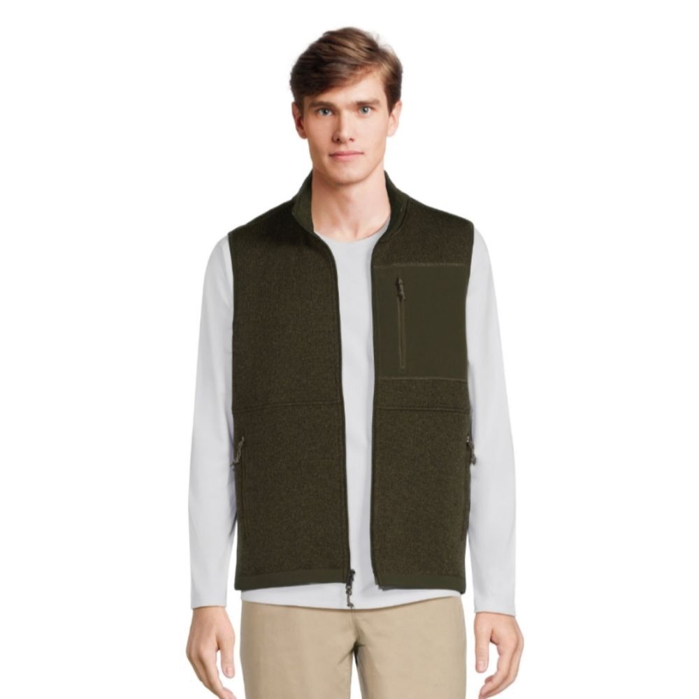 George Sweater Fleece‎ Green Vest Medium NWT